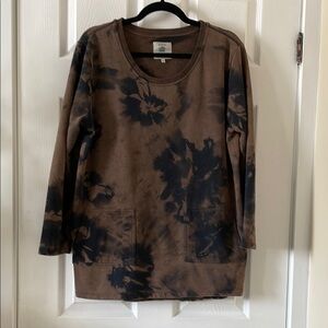 🇨🇦DKR Cottage collection bleach dyed tie dyed pink goth black brown sweatshirt